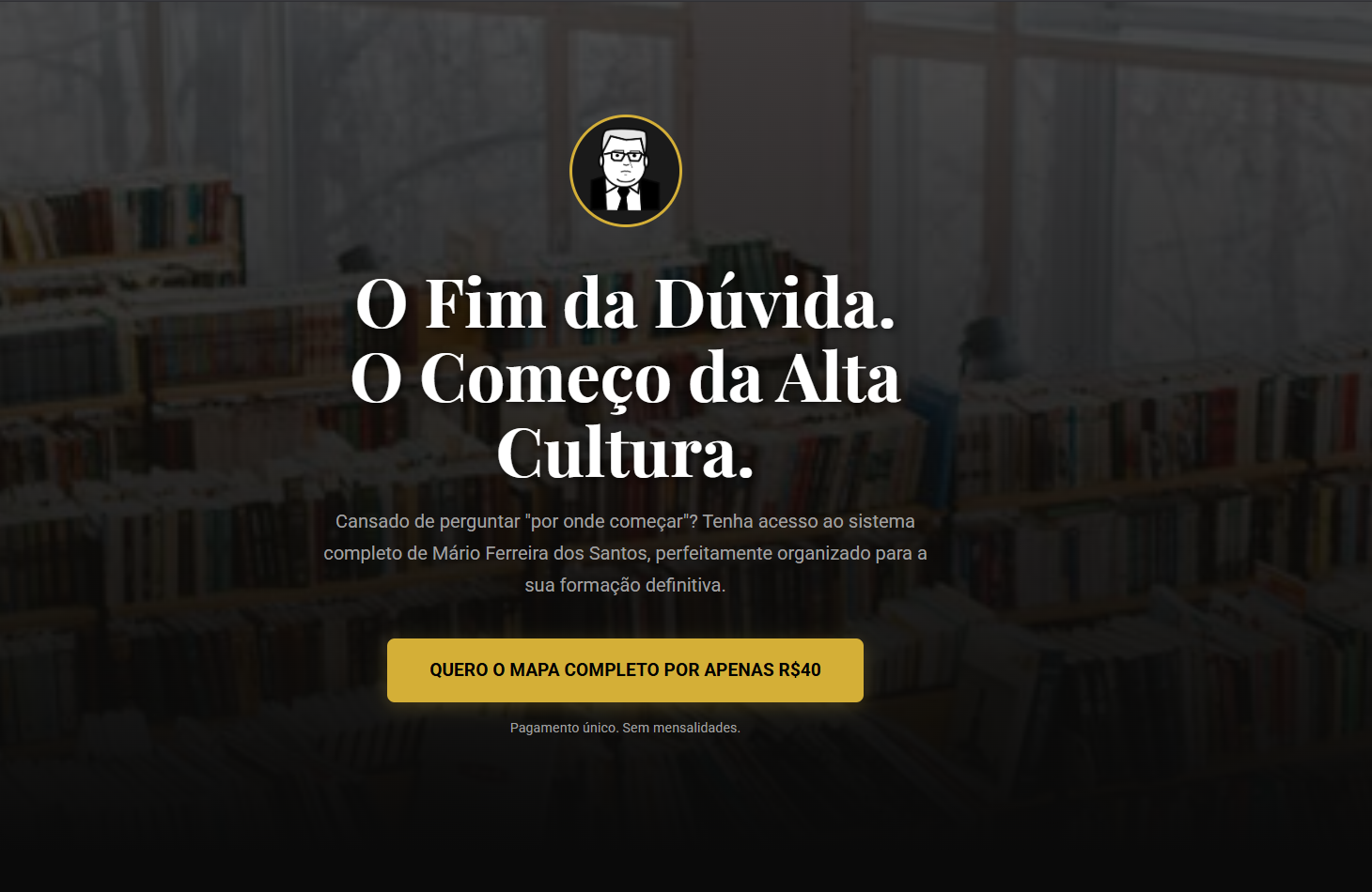 Página de vendas do acervo de Mário Ferreira dos Santos